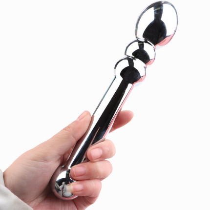 Long Metal Stainless Steel Double Head Dildo