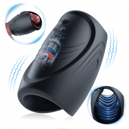 Boner-2 In 1 Flexible Handheld 10 Vibrating Stamina Training Male Masturbator