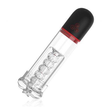 S-HANDE 9 Vibrating 9 Sucking Transparent Male Masturbation Cup Penis Enlargement Pump